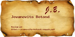 Jovanovits Botond névjegykártya